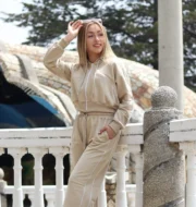 Casaca zara cierre beige | Mujer - Imagen 2