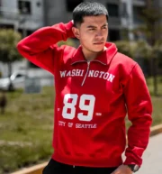 Polera cuello camisero rojo | Unisex - Imagen 3