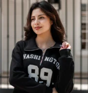 Polera cuello camisero negro | Unisex - Imagen 3