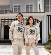 Polera cuello camisero beige | Unisex