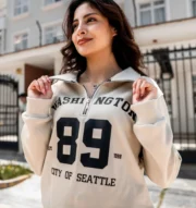 Polera cuello camisero beige | Unisex - Imagen 2