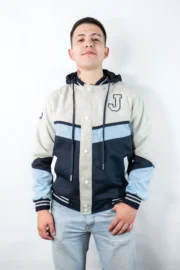 Casaca de promoción con corte blanco y azul - Imagen 5