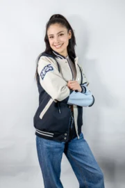 Casaca de promoción con corte blanco y azul - Imagen 3