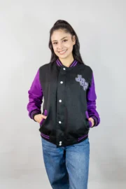 Casaca de promoción sin corte morado / negro - Imagen 3