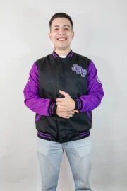 Casaca de promoción sin corte morado / negro - Imagen 5