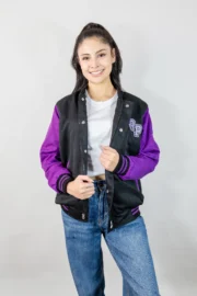 Casaca de promoción sin corte morado / negro - Imagen 4