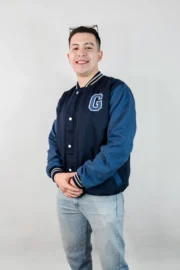 Casaca de promocion sin corte azul marino